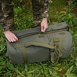 Сумка-баул 80 літрів (74*37.5 см) для військовий Олива Циліндричної конструкції Водонепронепроникний, фото 10