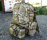 Військово-тактичний рюкзак Molle Assault 55 L+ 3 органайзери Мультикам, фото 6