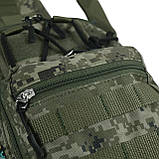 Однолямкова сумка через плече піксель (27 × 21 × 12 см) з системою MOLLE | Україна, фото 2