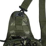 Однолямкова сумка через плече піксель (27 × 21 × 12 см) з системою MOLLE | Україна, фото 3