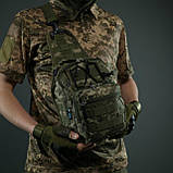 Однолямкова сумка через плече піксель (27 × 21 × 12 см) з системою MOLLE | Україна, фото 7