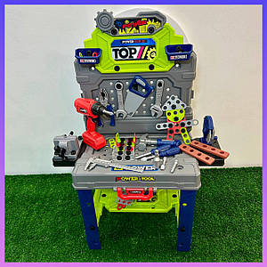 Дитячий ігровий набір інструментів 008-201A верстат дриль пила молоток викрутка 132 деталі