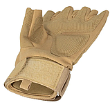 Рукавиці безпалі з кісточками Каучукові Outdoor Tactics Койот L, фото 2