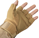 Рукавиці безпалі з кісточками Каучукові Outdoor Tactics Койот L, фото 3