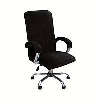 Еластичний чохол на ігрове/комп'ютерне крісло Semi Chair Cover Velvet з підлокітниками - Black - XL