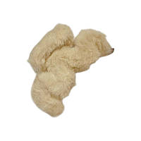 Краб-заколка для волосся 9,5 см із штучним хутром- Хвиля, пластик, кремовий, 1 шт, арт 019268, Кремовий