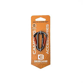 Набір алюмінієвих сервісних карабінів Base Camp Delta 6 Straight Set, 2 шт, Black/Grey