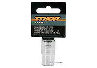 Головка торцева 6-гранна STHOR : квадрат- 1/2", М13, з вуглецевої сталі [Блістер] [10]