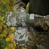 Тактичні утепленні зимові рукавиці Softshell піксель S, фото 8