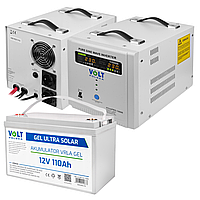 Комплект Volt Polska SINUS PRO 1500E  12/230V 1000/1500W + Акумулятор гелевий Volt Polska GEL 110 Ah