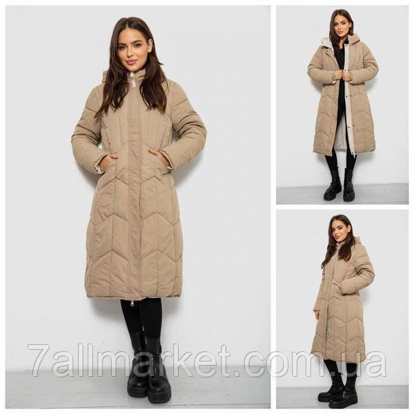 Куртка жіноча зима 24115 beige-l.beige р.L-3XL "Seven Group" недорого гуртом від прямого постачальника