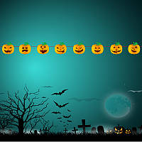 Гірлянда на Хелловін Гарбузи 15 на 15 см 3 м помаранчевий