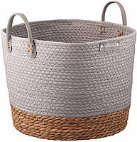 Кошик Ardesto Minimalism 35х35х27см, паперовий шпагат, рогожка, сірий