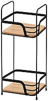 Полиця Ardesto Minimalism 2-ярусна 16х15.5х40см, метал, бамбук, чорний