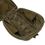 Підсумок-аптечка койот (20х16, 5х8, 7 см) | Швидке скидання Kiborg GU Cordura 1000D + NIR-просочення, фото 6