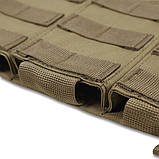 Знімна панель (25 х 15 см) койот для плитоноски з підсумками для 3 магазинів з NIR-просоченням (від ПНБ), фото 4