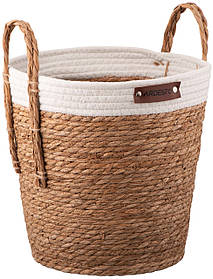 Кошик Ardesto Prestigio 29х29х30см, рогожка з морських водоростей, бавовняний шпагат, сірий