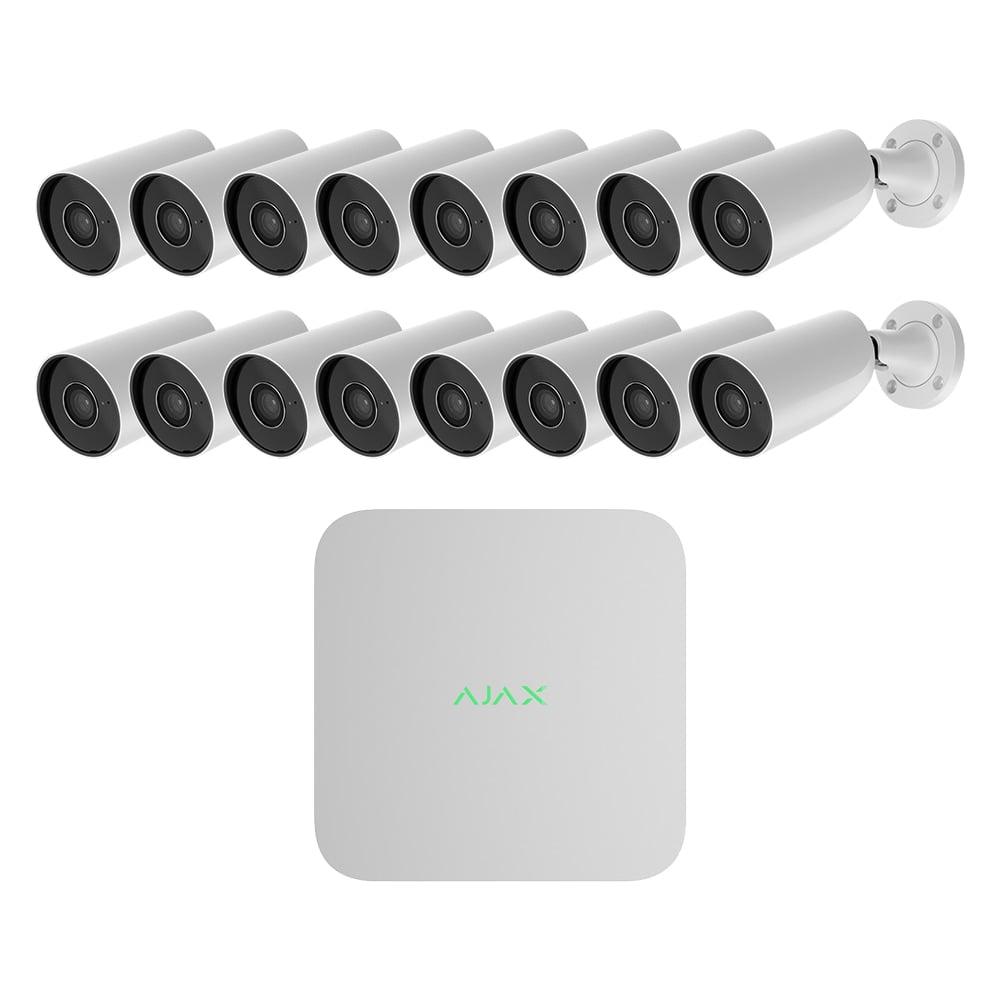 Комплект IP-відеоспостереження на 16 камер Ajax IP-Video Kit 16x5MP/2.8 mm (BW): 16 циліндричних 5MP відеокамер + 16-канальний 8Mp, фото 1