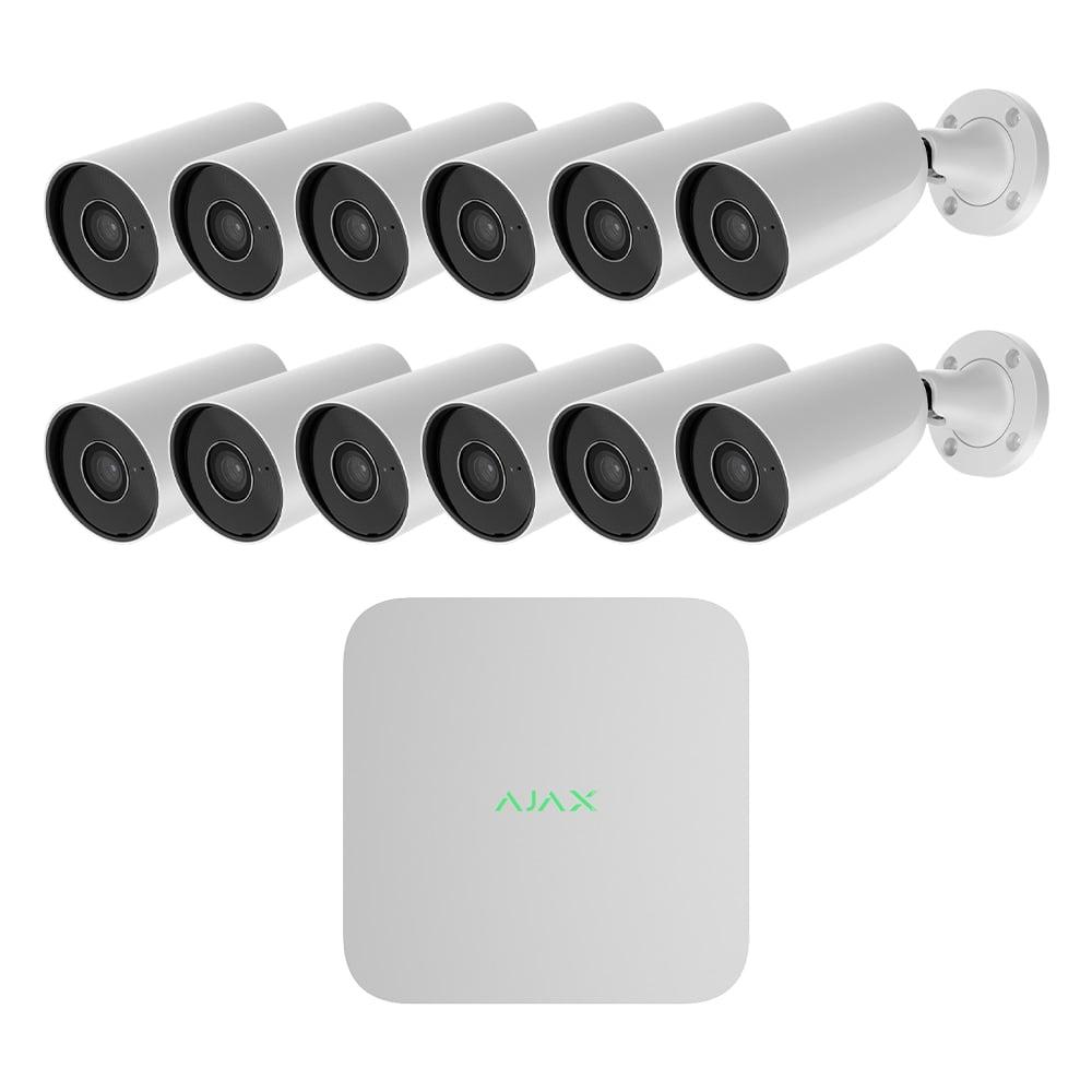 Комплект IP-відеоспостереження на 12 камер Ajax IP-Video Kit 12x5MP/4mm (BW): 12 циліндричних 5MP відеокамер + 16-канальний 8Mp, фото 1
