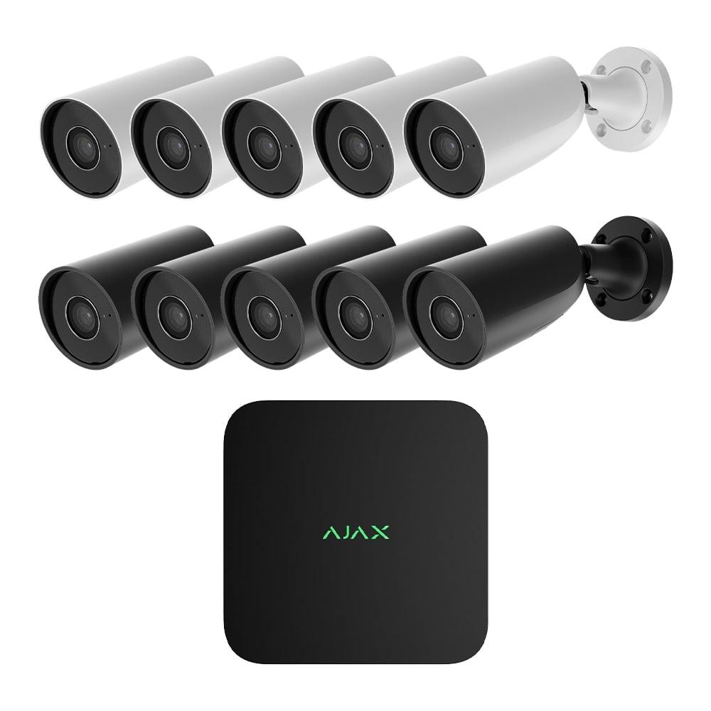 Комплект IP-відеоспостереження на 10 камер Ajax IP-Video Kit 10x5MP/2.8 mm (BW/BB): 10 циліндричних 5MP відеокамер + 16-канальний, фото 1