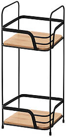 Полиця Ardesto Minimalism 2-ярусна 16х15.5х40см, метал, бамбук, чорний