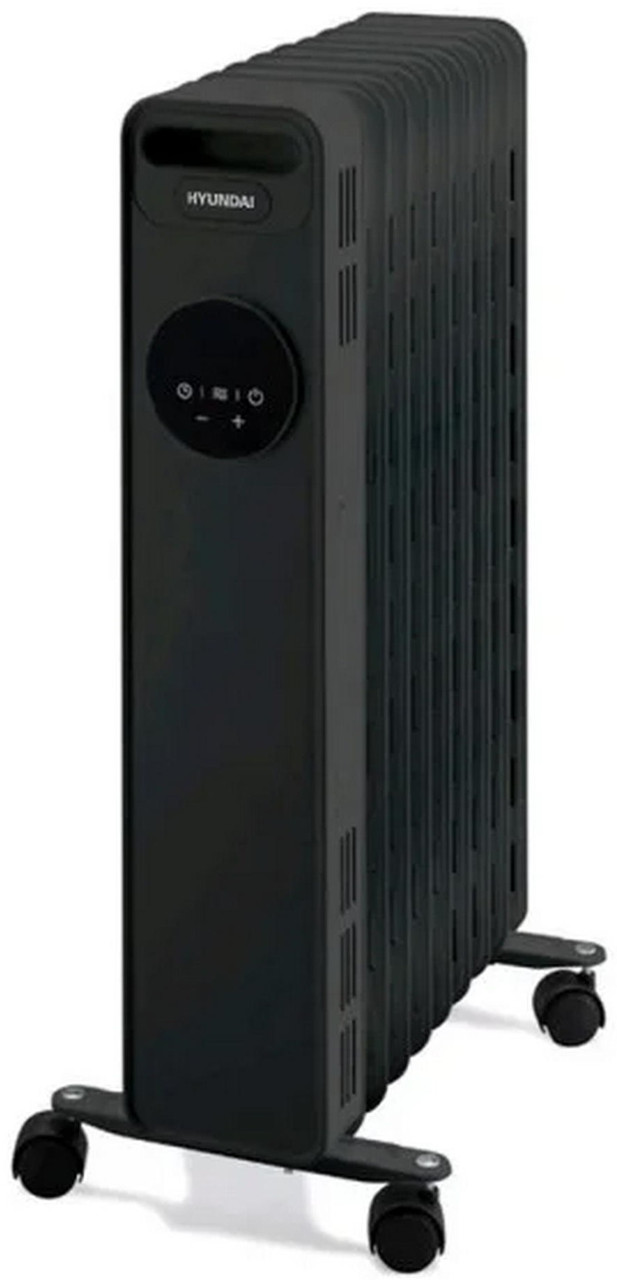 Обігрівач оливний HYUNDAI H07HTRB, 15м2, 1500Вт, електр. кер-ння, 7 секцій, пульт ДК, чорний, фото 1