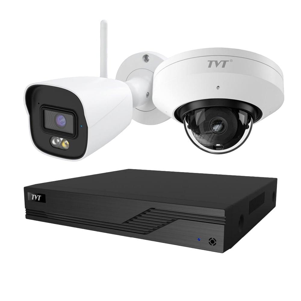 Комплект IP-відеоспостереження на 2 камери TVT IP-Video Kit 2x5MP (D/B) WiFi: 1 циліндрична 5MP WiFi відеокамера + 1 купольна 5Mp, фото 1