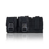 Підсумок Чорний під 2 гранати Kiborg Матеріал Cordura 1000D + Система кріплення MOLLE, фото 3