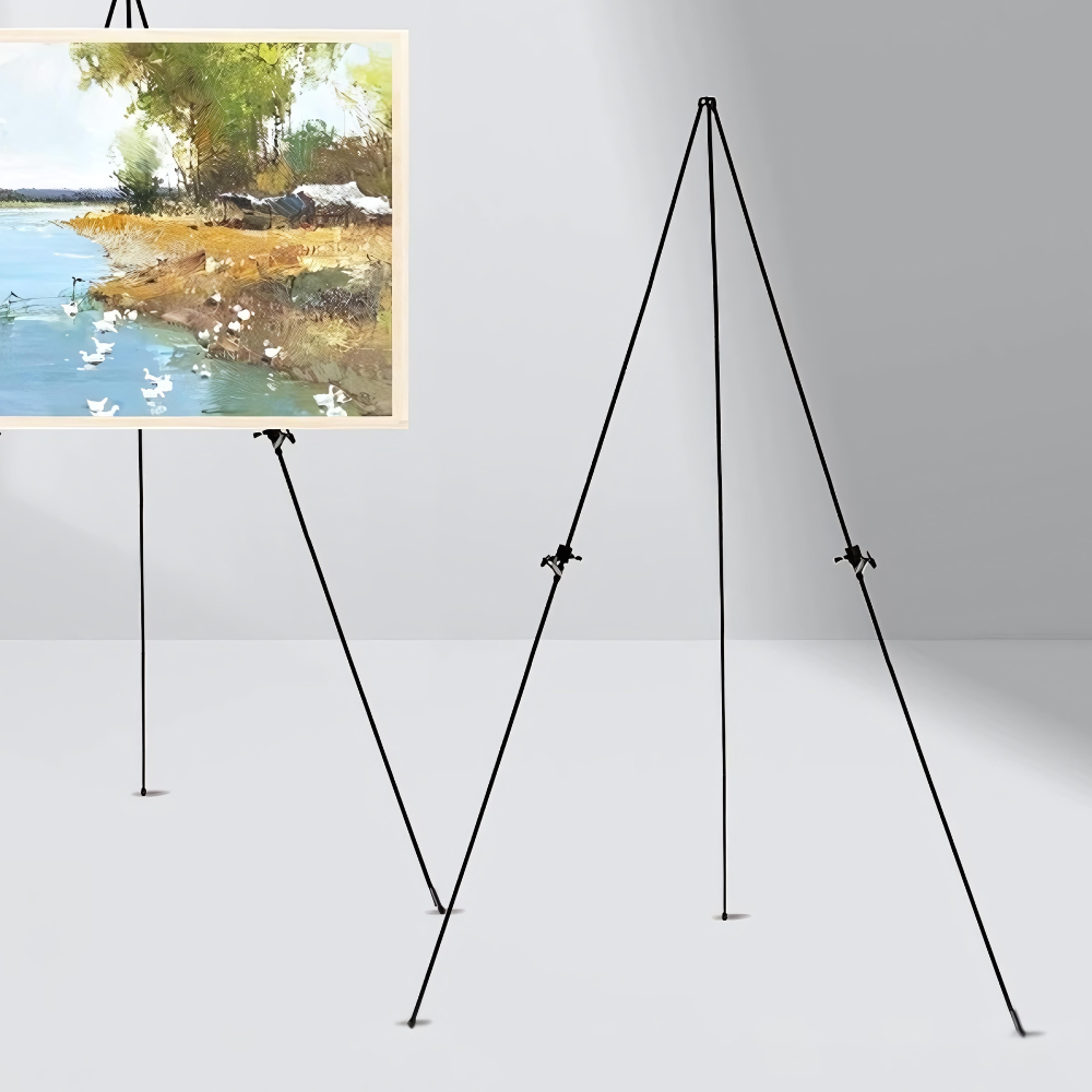 Мольберт для картин і малювання штатив-тринога, металевий, розбірний на 5 секцій, розмір 160х120 см,чорний, фото 1