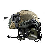 Повний бойовий Комплект ( Балістични Шолом з Кавером + Навушниками + Ліхтарик) для військових, фото 3