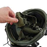 Повний бойовий Комплект ( Балістични Шолом з Кавером + Навушниками + Ліхтарик) для військових, фото 4