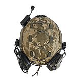 Повний бойовий Комплект ( Балістични Шолом з Кавером + Навушниками + Ліхтарик) для військових, фото 8