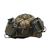 Повний бойовий Комплект ( Балістични Шолом з Кавером + Навушниками + Ліхтарик) для військових, фото 9