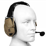 Тактичні Активні Універсальні Навушники HD-16 з Кріпленням 'Чебурашки' Койот, фото 3