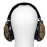 Тактичні Активні Універсальні Навушники HD-16 з Кріпленням 'Чебурашки' Койот, фото 5