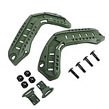 Комплект (бічних рейок для шолома + болтів для кріплення) FAST олива | Протиударний пластик ABS, фото 2