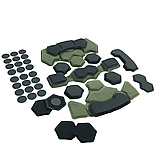 Комплект (протиударних подушок + подушечки + ударні накладки + прокладки + Velcro липучки) для шолома FAST/MICH Хаки, фото 4