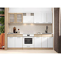 Кухня модульна Еверест Еко набір №3 дуб сонома/німфея альба (білий) 2.4 м стільниця Скай (DTM-071058)