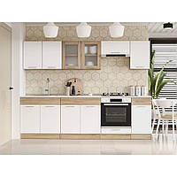 Кухня модульна Еверест Еко набір №5 дуб сонома/німфея альба (білий) 2.6 м стільниця Скай (DTM-071059)