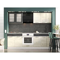 Кухня модульна Еверест Еко набір №3 крафт білий/графіт 2.4 м стільниця Скай (DTM-071063)