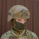 Балістичний шолом Sestan-Busch Helmet Coyote L-(57-60) MICH + кавер, фото 8
