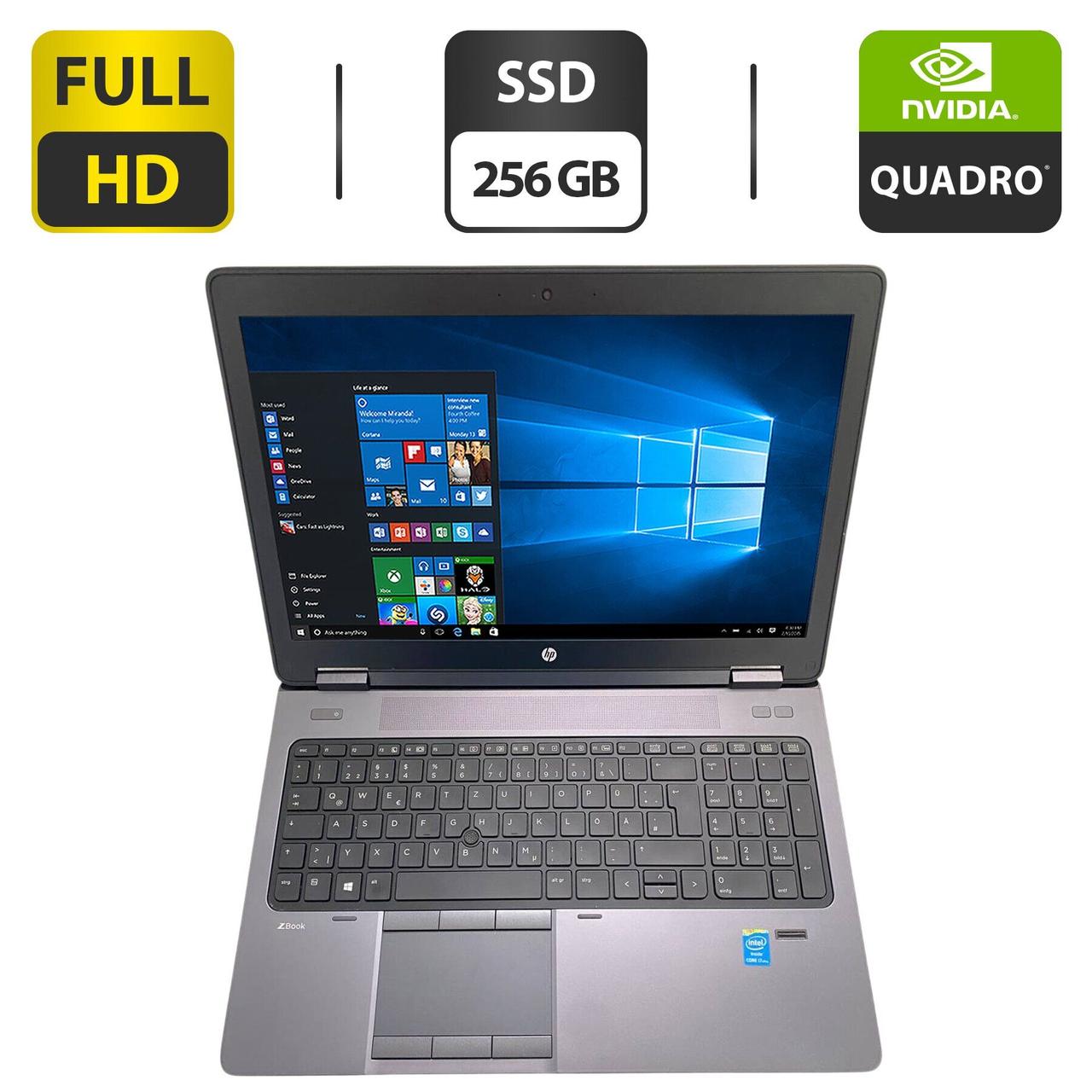Ноутбук Б-клас HP ZBook 15 G1/ 15.6" (1920x1080)/ Core i7-4800MQ/ 32 GB RAM/ 256 GB SSD/ Quadro K2100M 2GB