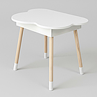 Дитячий стіл хмаринка з нішею 54х68х50, столик трюмо з відкидним верхом, білий