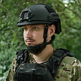Шолом PE Fast З рівнем захисту NIJ IIIA Стандарт NATO Black розмір (L) та системою Team Wendy, фото 7