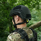 Шолом PE Fast З рівнем захисту NIJ IIIA Стандарт NATO Black розмір (L) та системою Team Wendy, фото 10