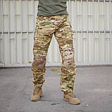 Штурмові XXXL(56) штани мультикам «Байрактар» Gen-5 RIPSTOP для військових | З карманами для вставних наколінників, фото 6