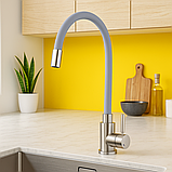 Змішувач для кухні з гнучким виливом  Сірий (Чехія), фото 4