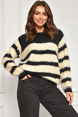 Светр жіночий травка чорного кольору р.2XL/3XL 207951T Безкоштовна доставка