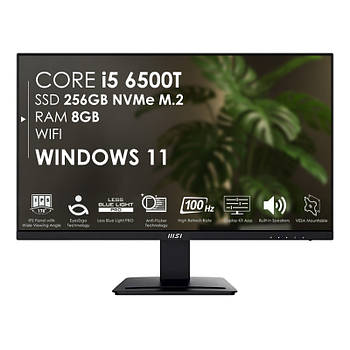 Моноблок 27" міні ПК HP/MSI EliteDesk 800 G3 s115 Core i5-6500T/ DDR4 8GB/ SSD256GB M.2/ Wi-Fi Black