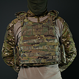 Бронежилет Kiborg Modular X-1 (Збільшена площа захисту) XL Мультикам з балістичним пакетом 1 класу захисту Militex, фото 8